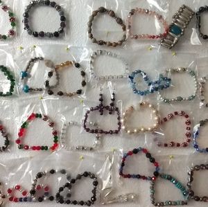 Bracelets (beads) some earrings